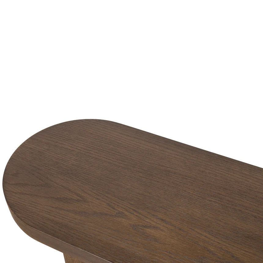 Pill Shape Console Table - Caramel Oak - 130cms