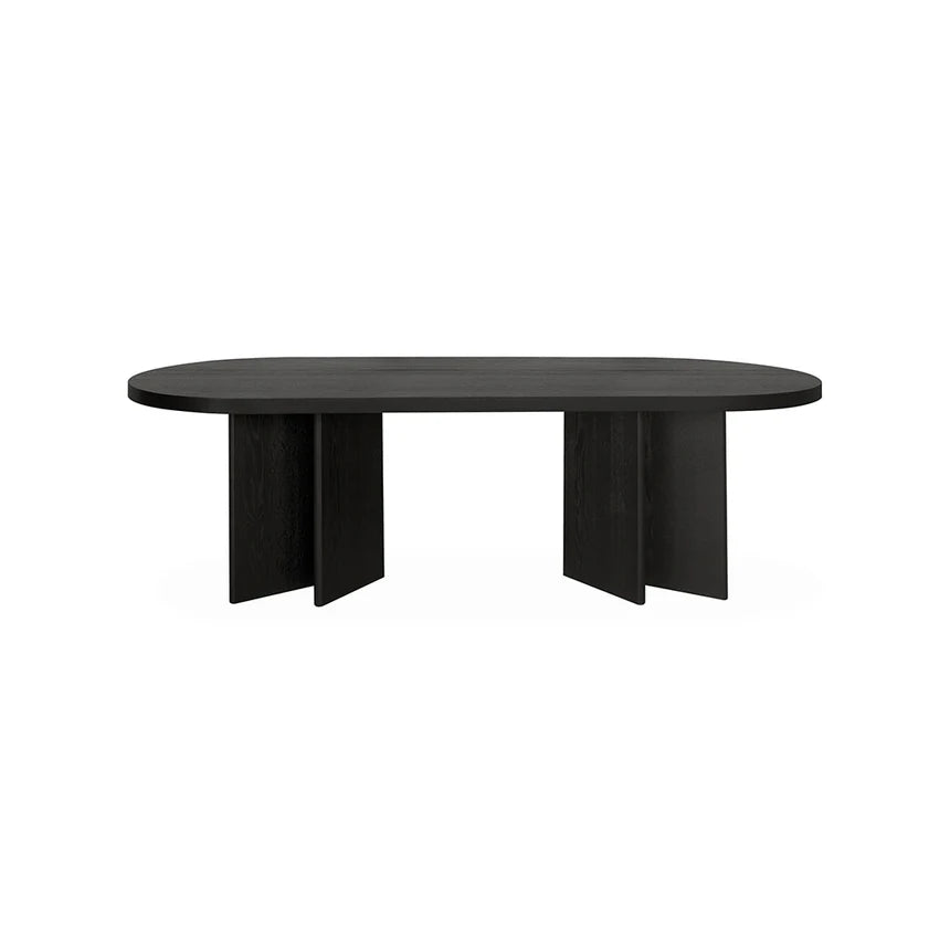 Pill Shape Dining Table - Textured Espresso Black - 240cms