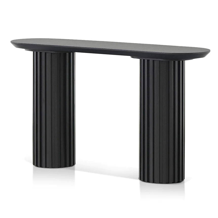 Pillared Oval Console Table 140cms - Black