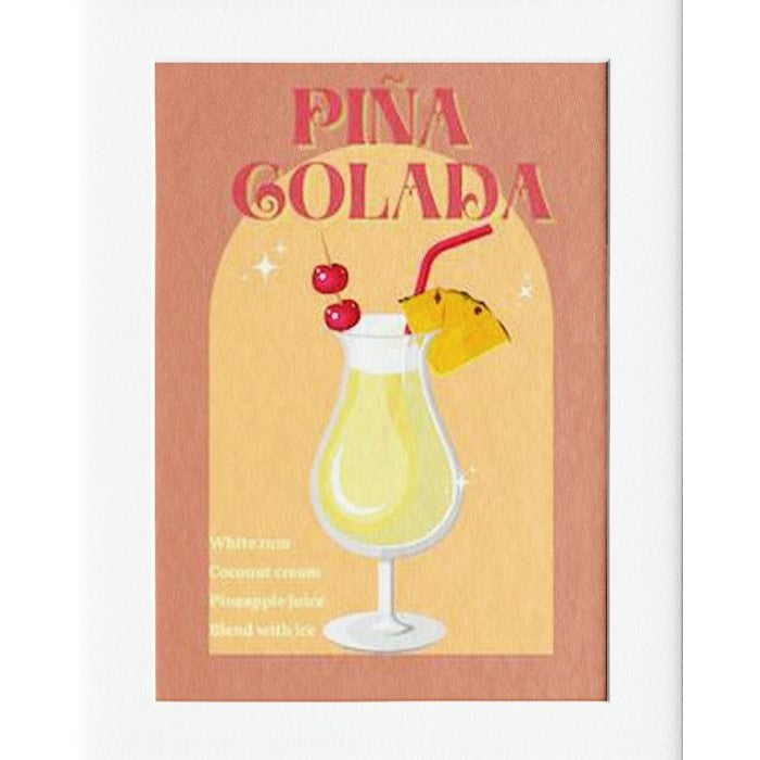 Pina Colada Mounted Print Wall Decor - 40x50cms