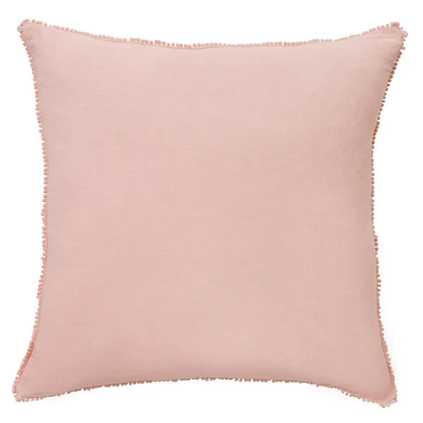 Pink Iris Oversize Square Linen Cushion - 60x60cms