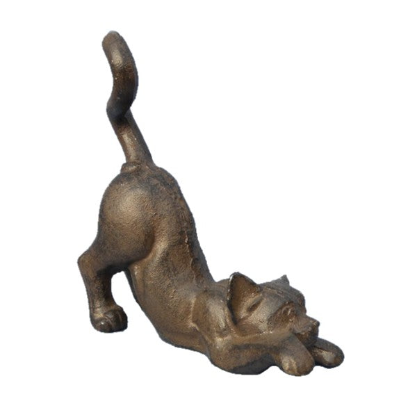 Playful Cat Cast Iron Statue Door Stopper