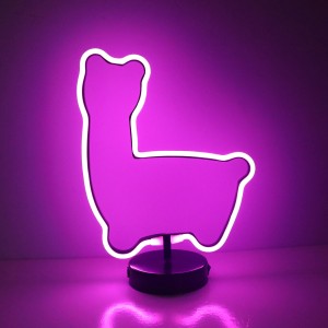 Playful Illumination LED Neon Lamp - Llama