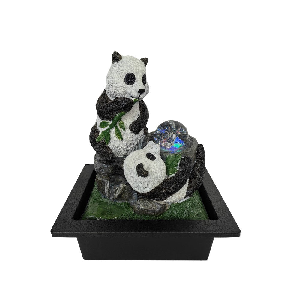 Playful Pandas Artwork Indoor Water Fountain