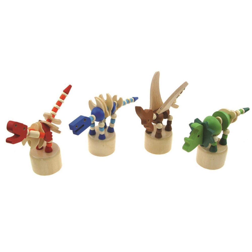 Playful Prehistoric Pal Wooden Dancing Dinosaur (Sent At Random)