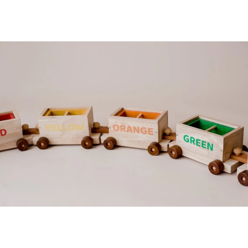 Playful Wooden 6 Carriages Sorting Train