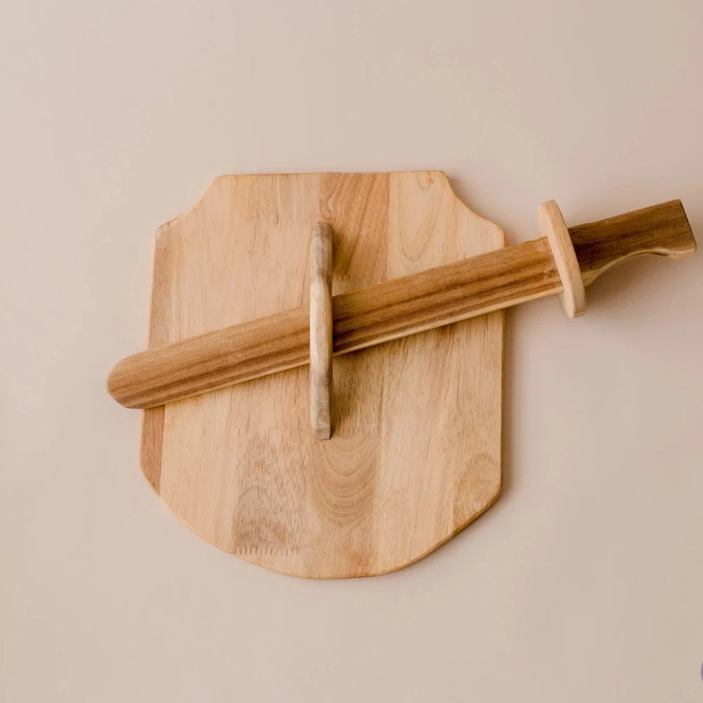 Playful Wooden Sword and Shield