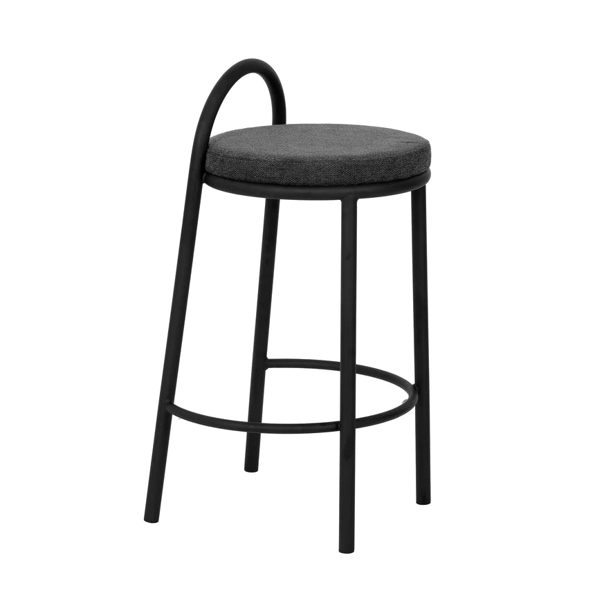 Plush Pearl Bar Stool - Charcoal Grey (Set of 2)