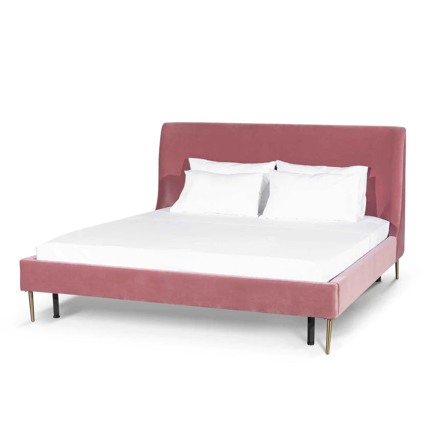 Plush Poly Bed Frame - Blush Peach (Queen)