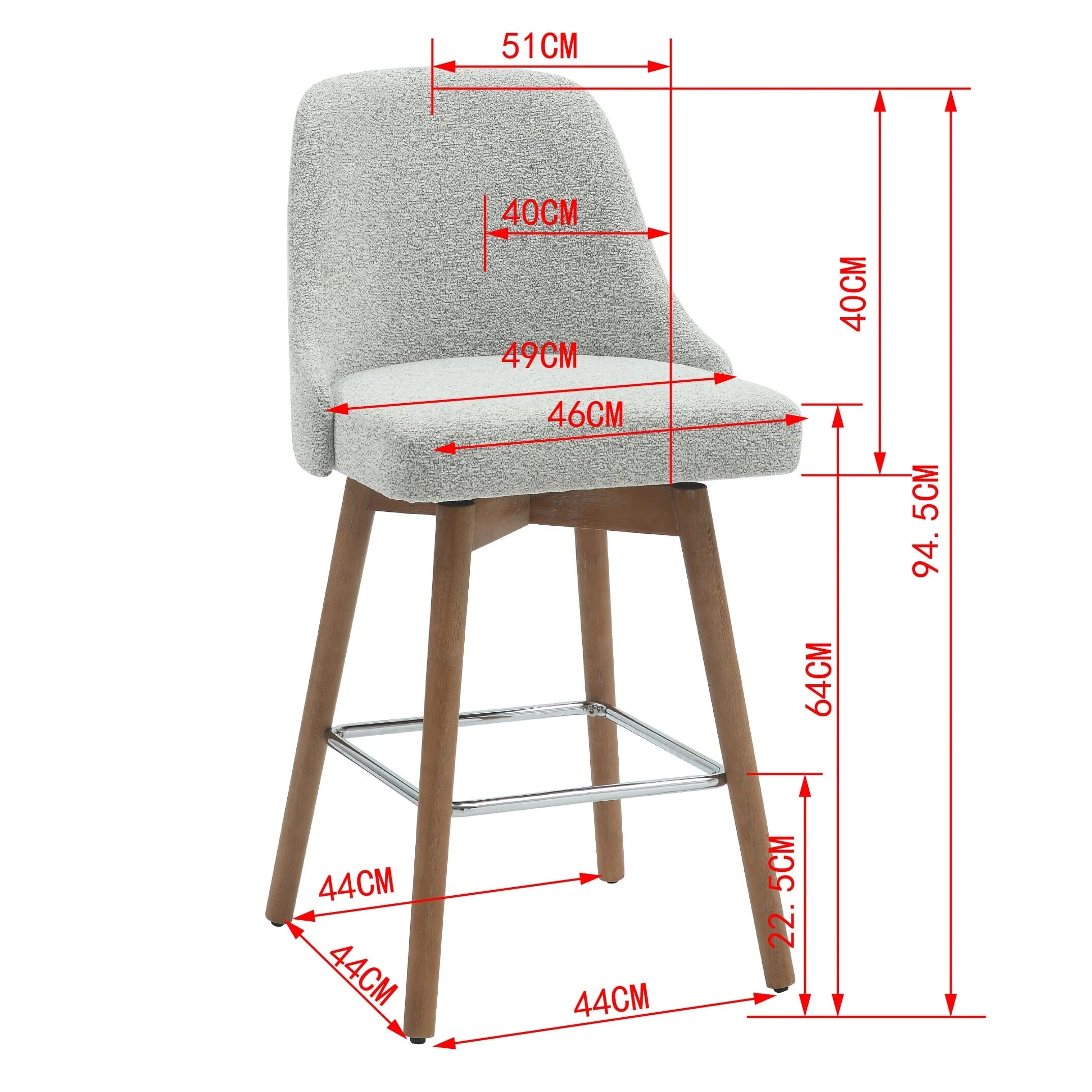 Plush Upholstered Kitchen High Barstool