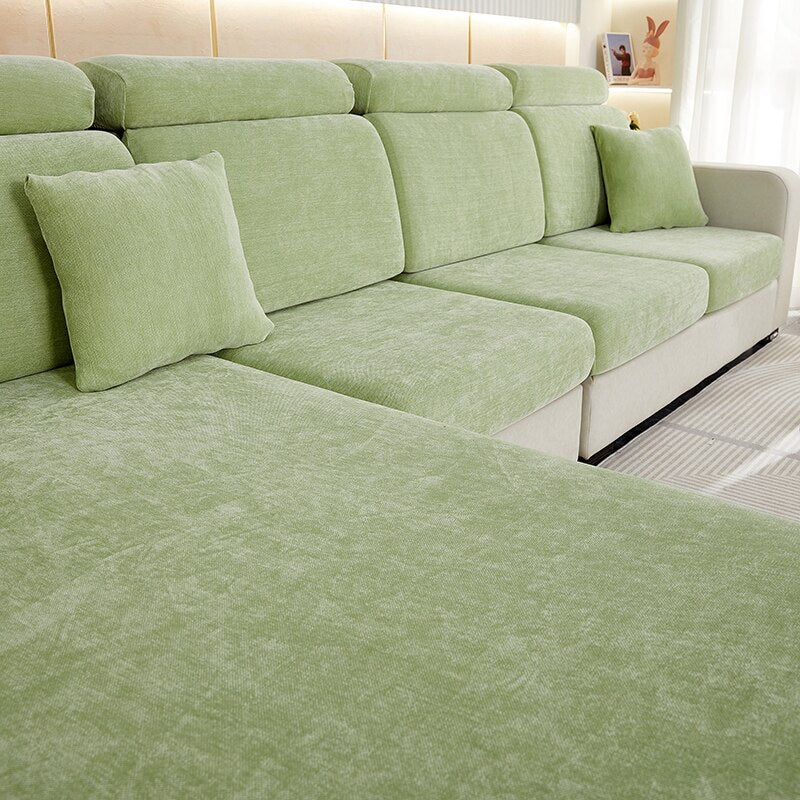 Polyester Chenille Thick Stretchable Cushion - Mint Green - 45 x 45cms