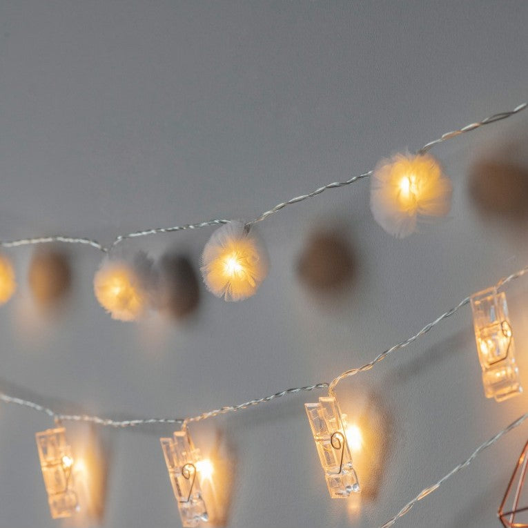 Pom-Pom Perfection 10 LED String in Winter White