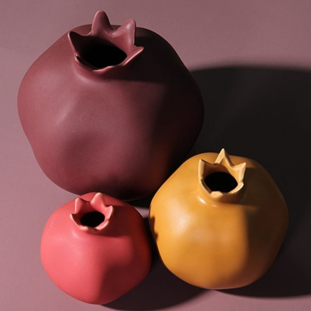 Pomegranate Glazed Ceramic Vase (Choose from 3 Sizes)