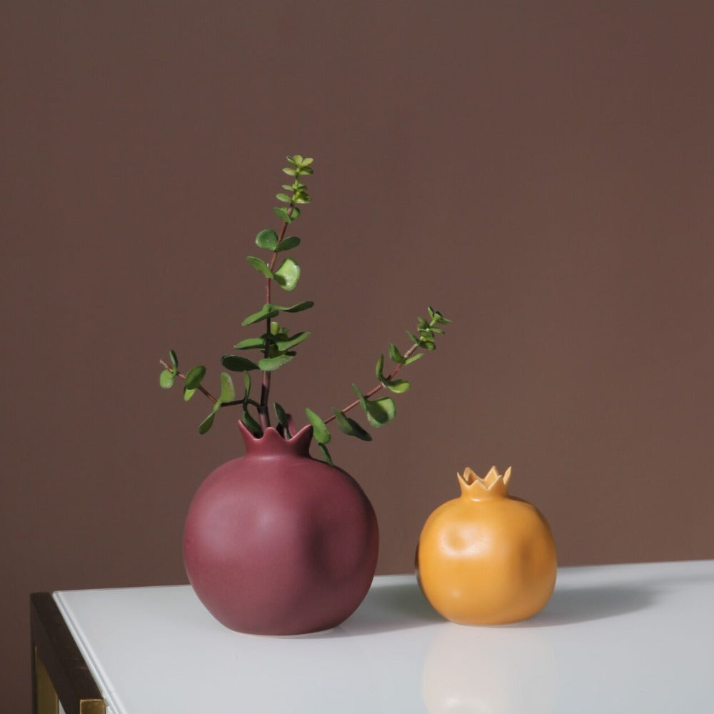 Pomegranate Glazed Ceramic Vase (Choose from 3 Sizes)