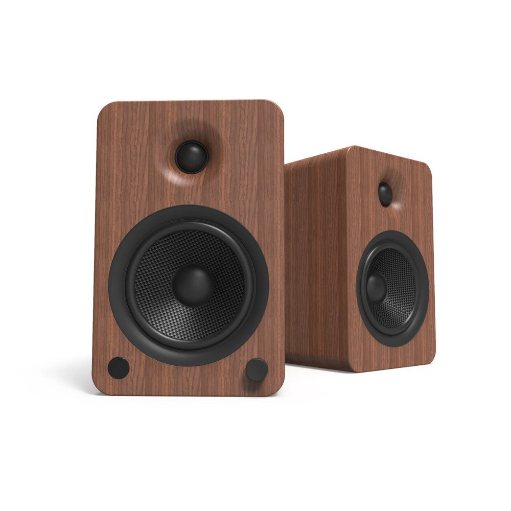 Powered Bookshelf Bluetooth Speakers Walnut with Stand - 66.04cms