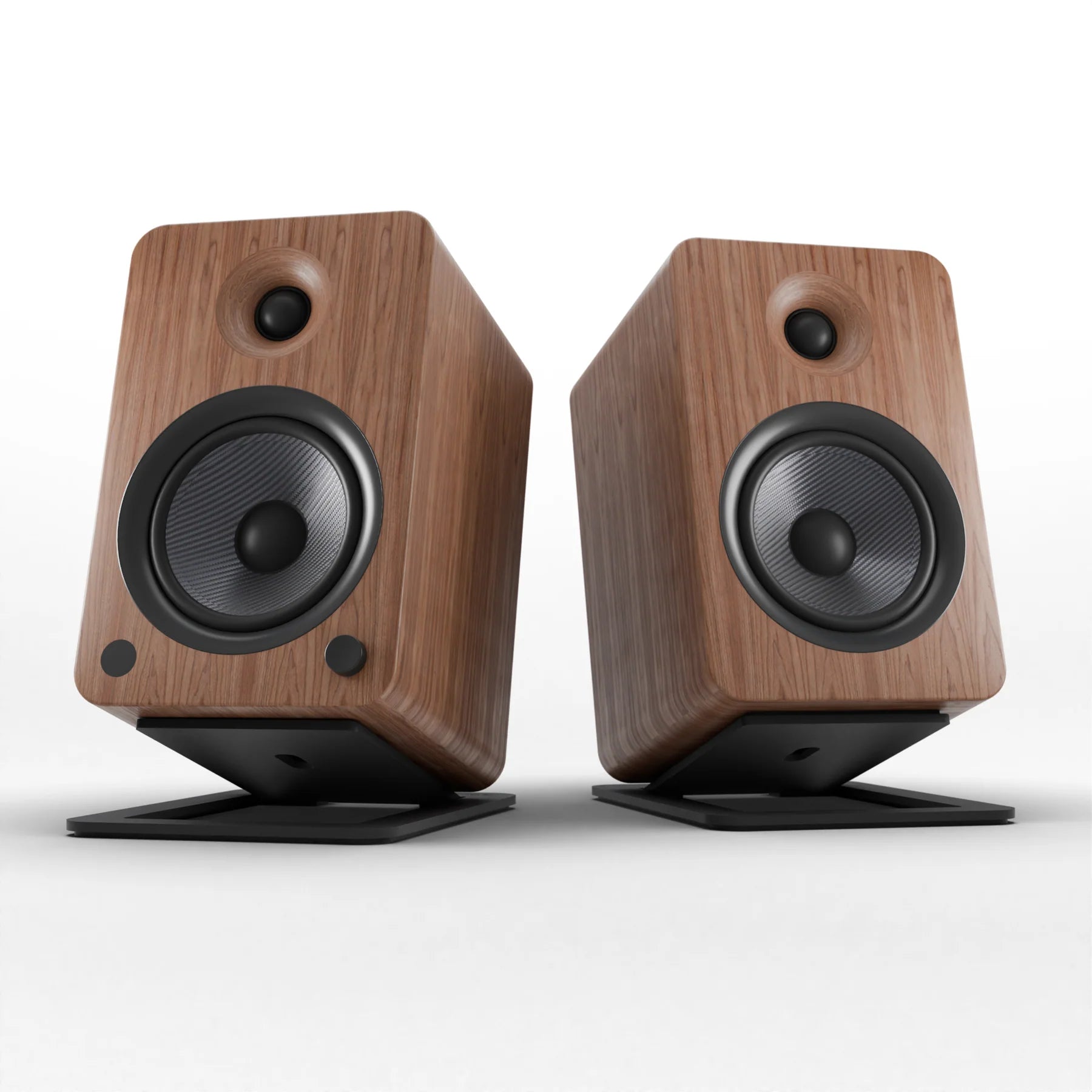 Powered Bookshelf Bluetooth Speakers - Walnut