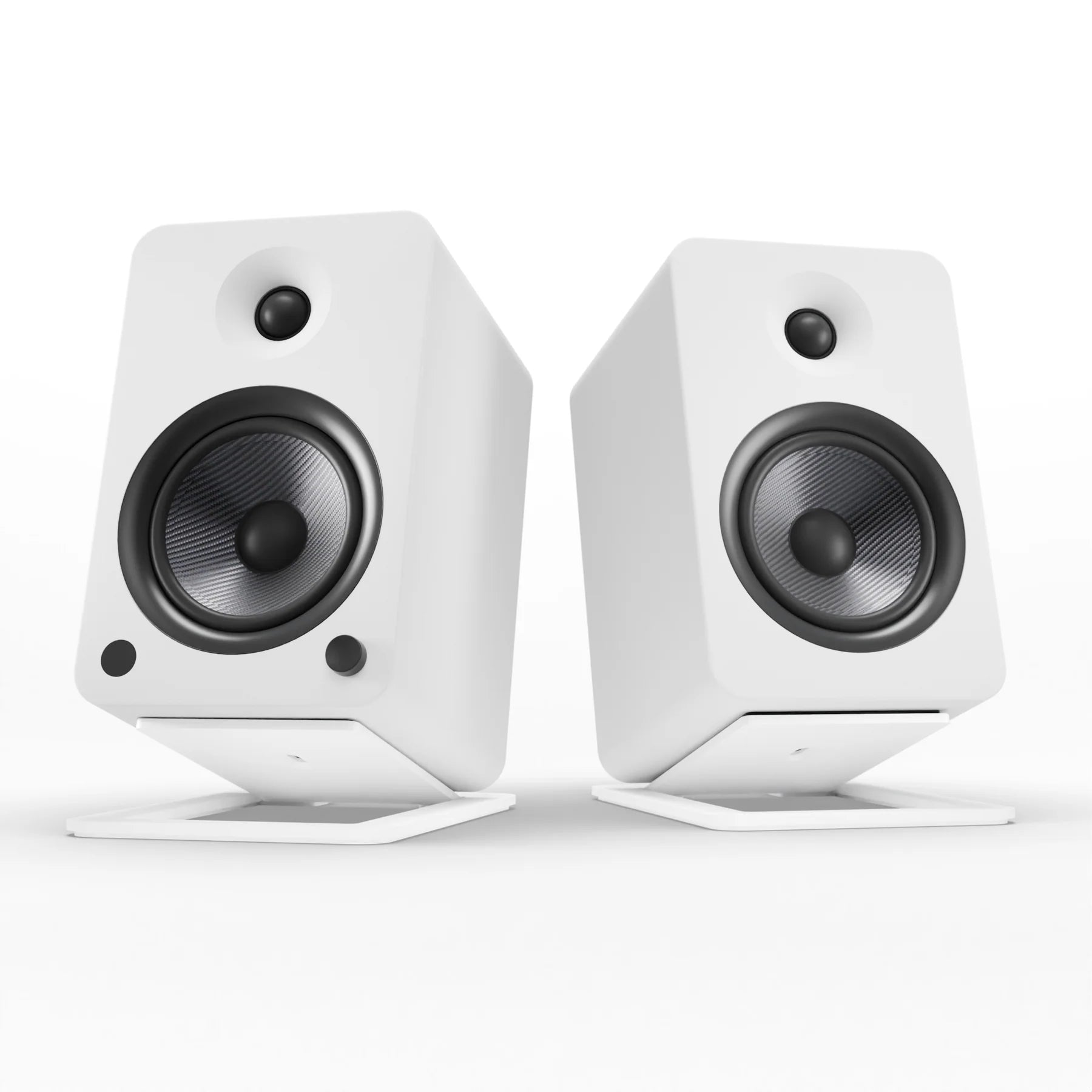 Powered Bookshelf Bluetooth Speakers - White