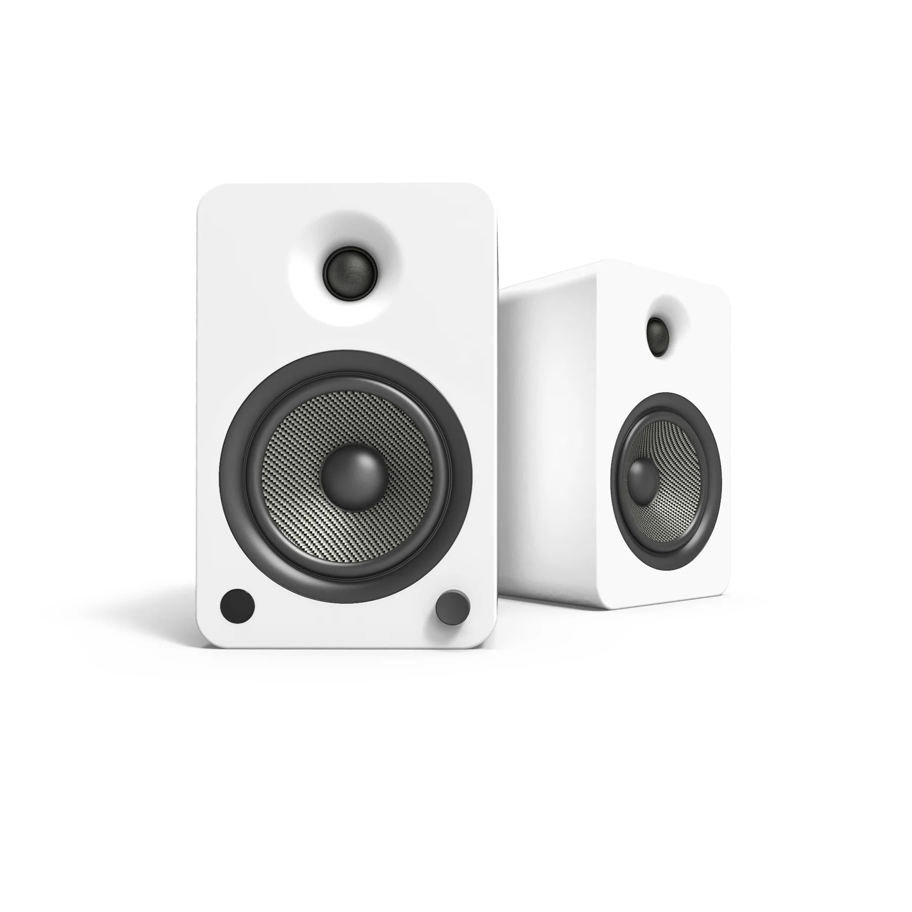 Powered Bookshelf Bluetooth Speakers - White