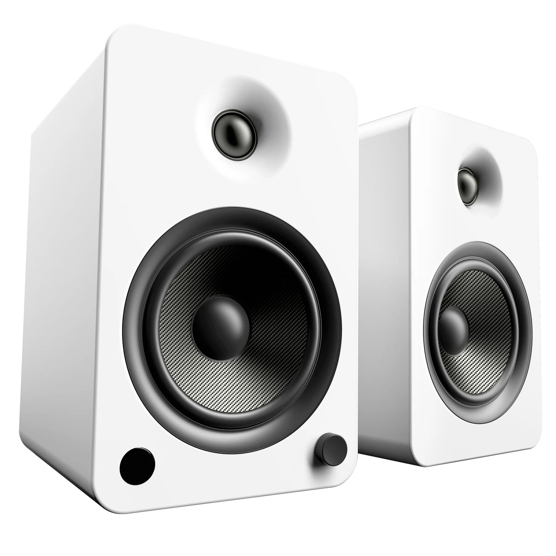 Powered Bookshelf Bluetooth Speakers - White