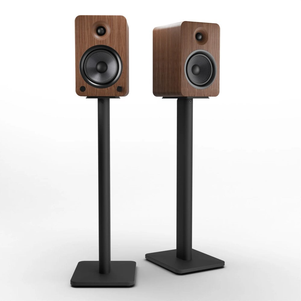 Powered Bookshelf Bluetooth Speakers Walnut with Stand - 66.04cms