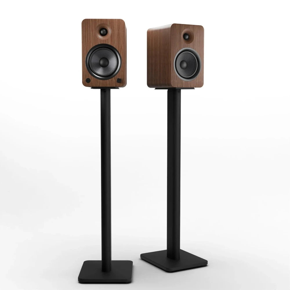 Powered Bookshelf Bluetooth Speakers Walnut with Stand - 81.28cms