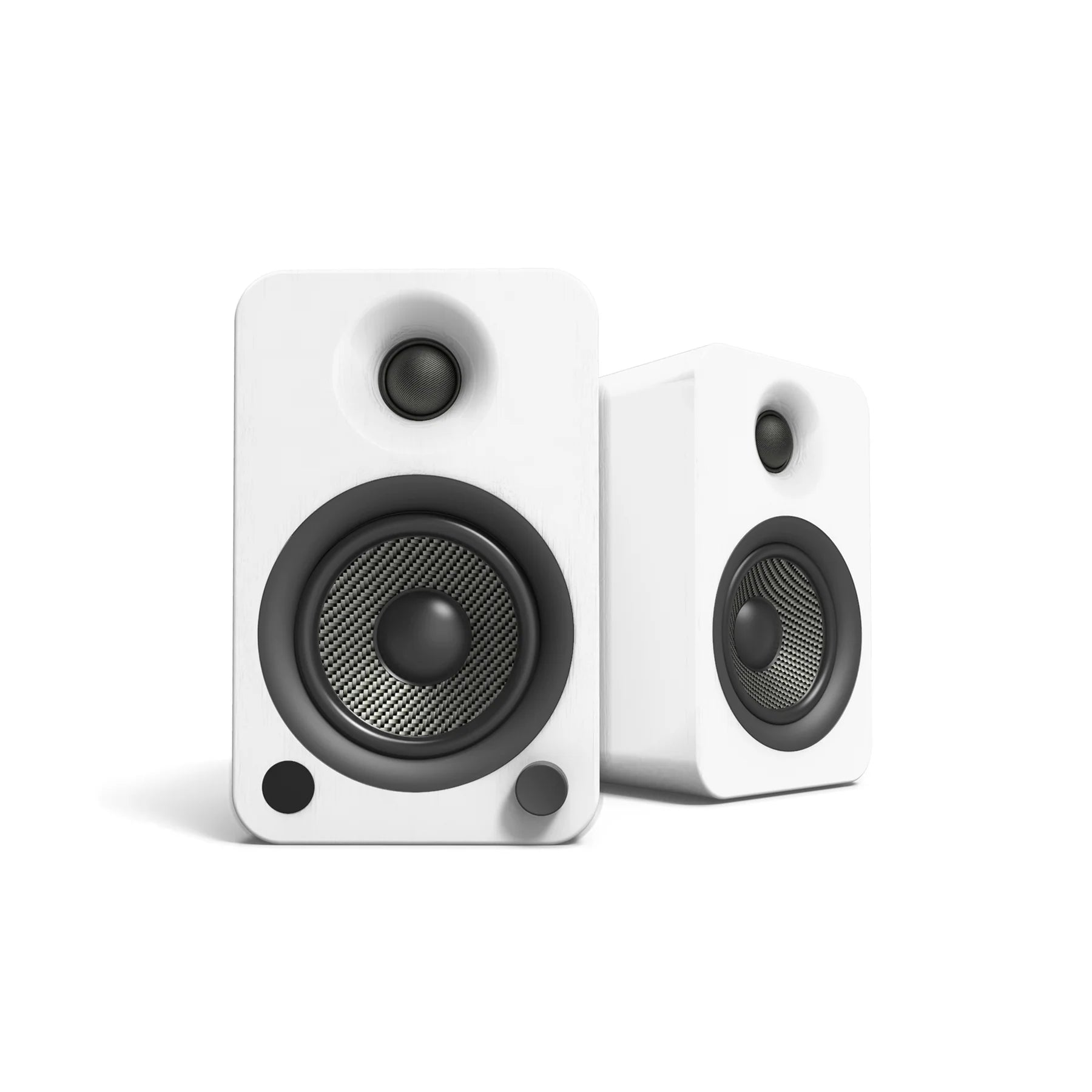 Powered Bookshelf Bluetooth Speakers With White Stand