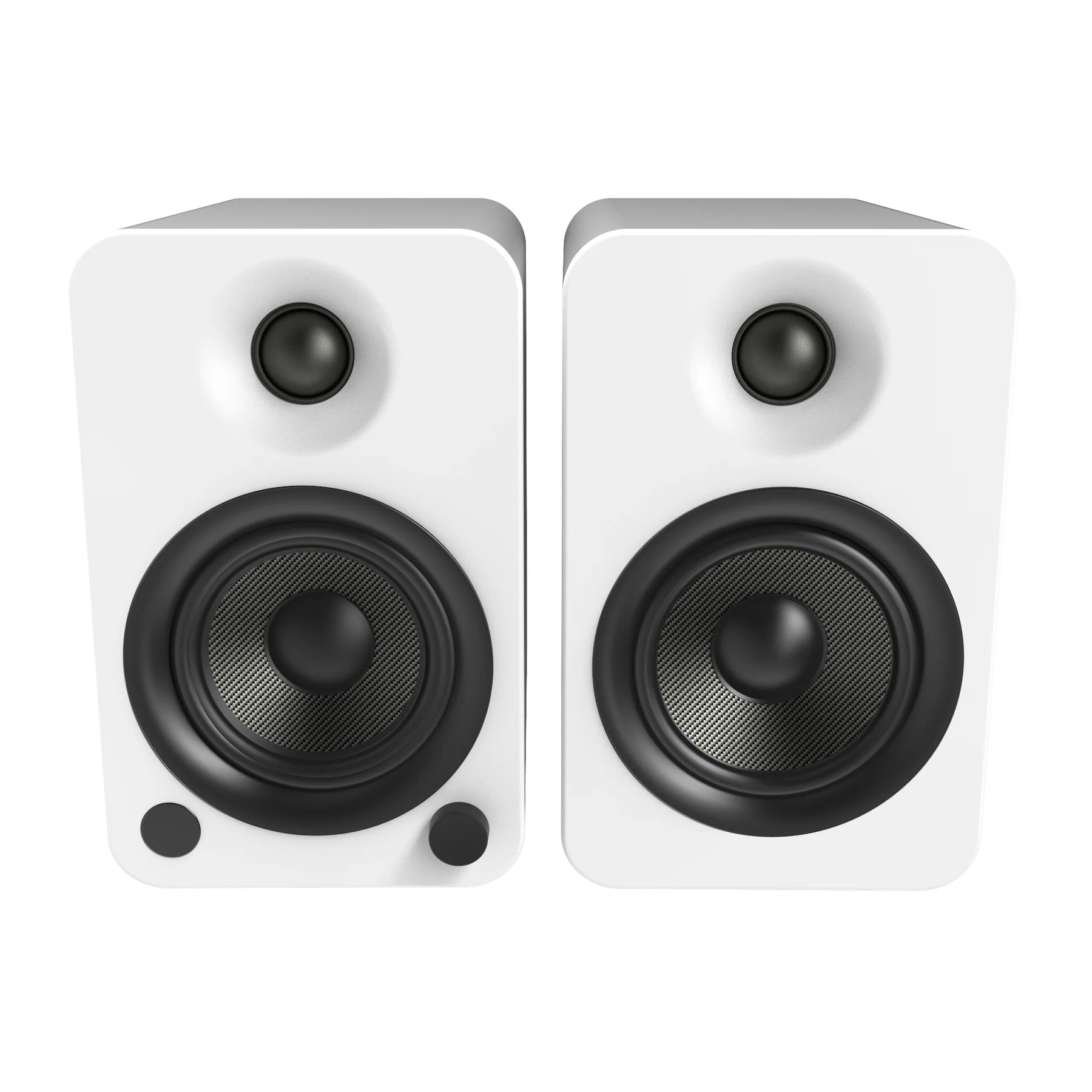 Powered Bookshelf Bluetooth Speakers With White Stand