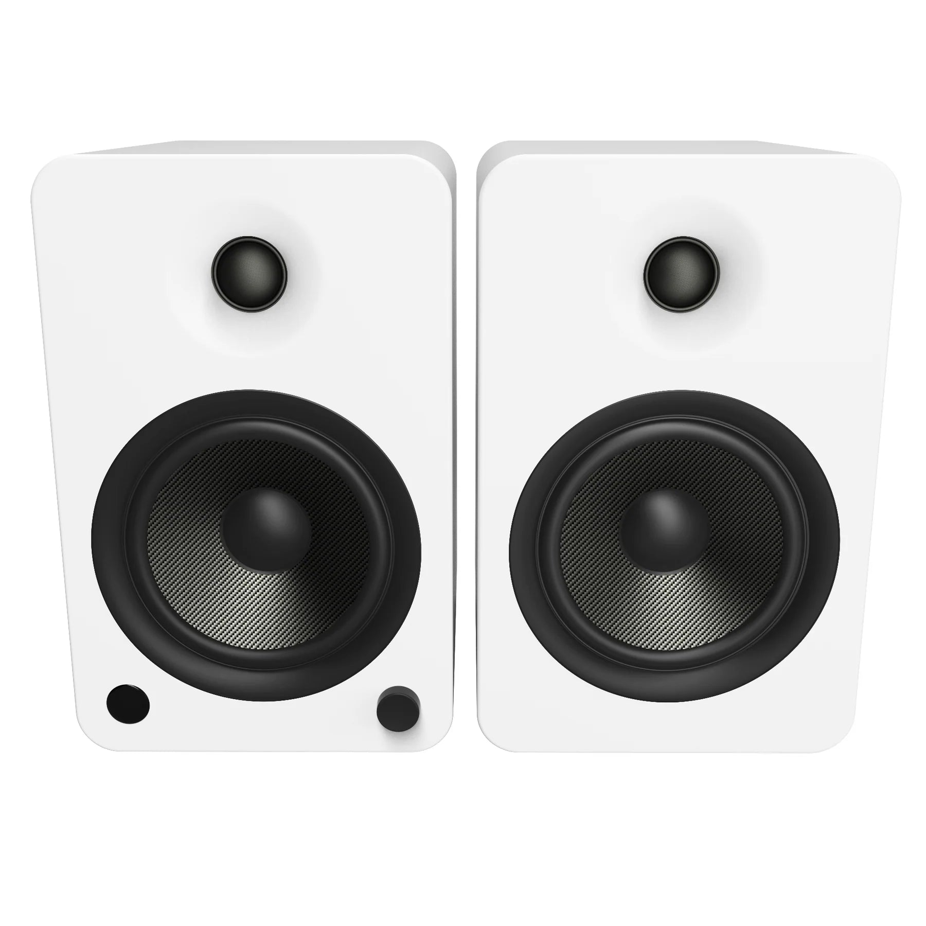 Powered Bookshelf Bluetooth Speakers with Stand - White