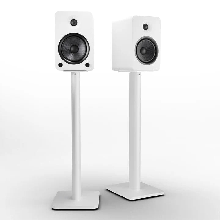 Powered Bookshelf Bluetooth Speakers with Stand White