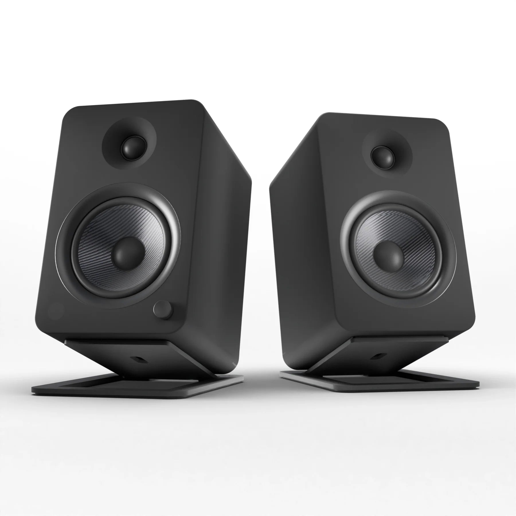 Powered Bookshelf Speakers Bluetooth Black - 15.24cms