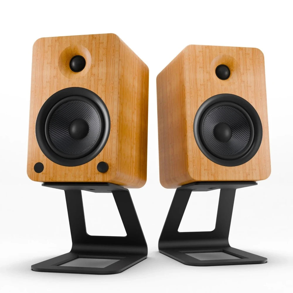 Powered Bookshelf Speakers Bluetooth with Stand Bamboo - 66.04cms