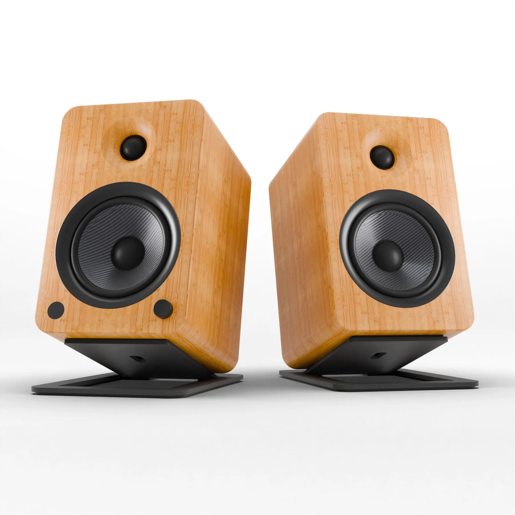 Powered Bookshelf Speakers with Bluetooth Bamboo - 27.17cms