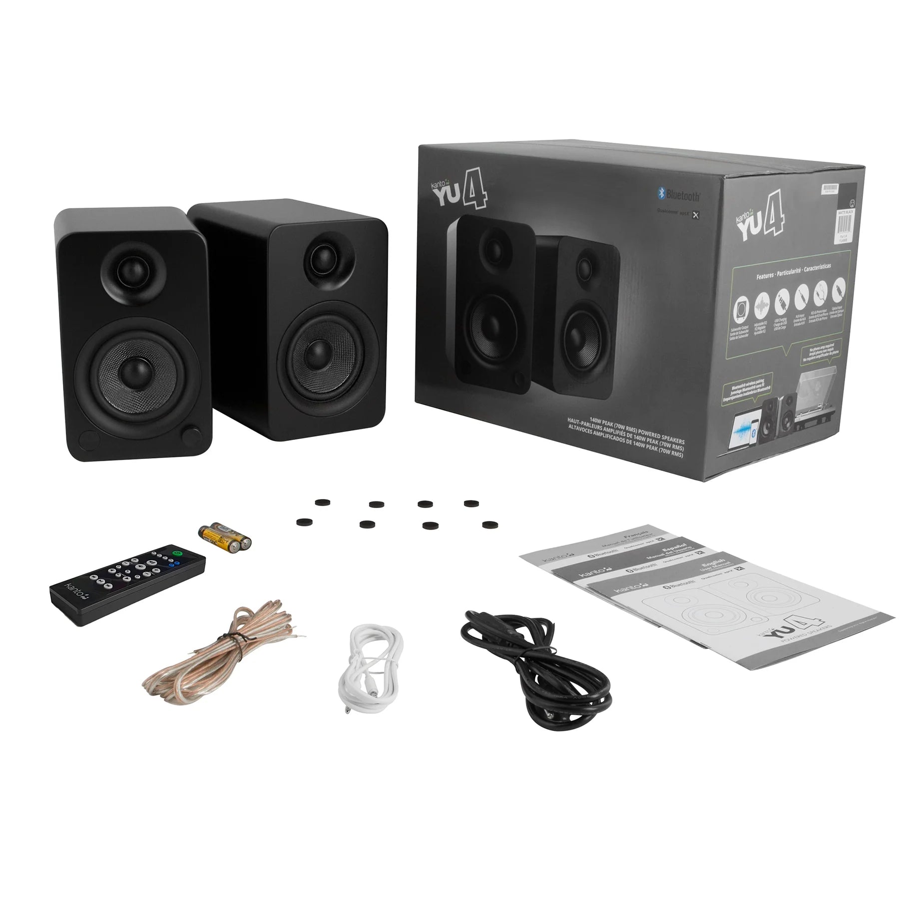 Powered Bookshelf Speakers with Bluetooth - Black