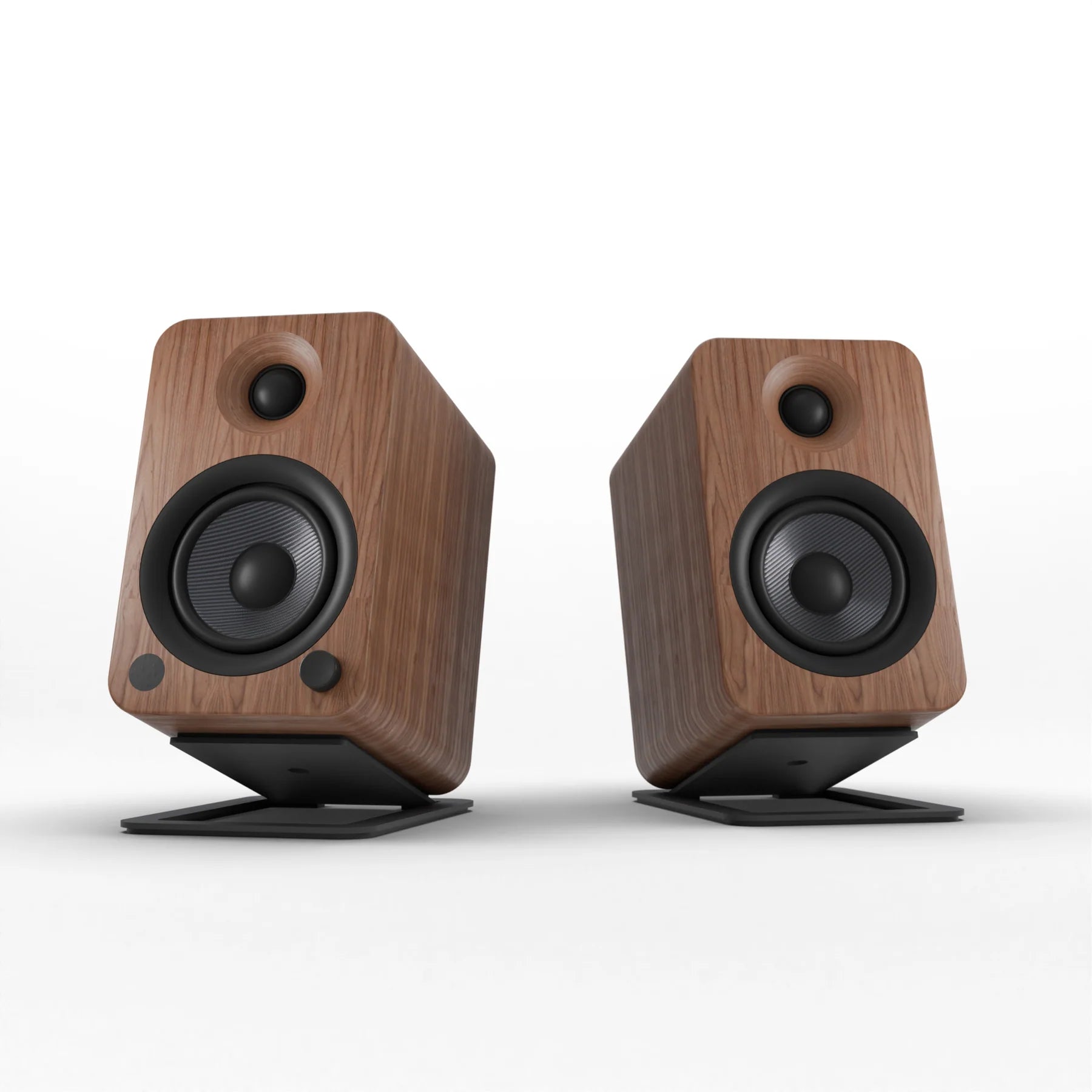 Powered Bookshelf Speakers with Bluetooth - Walnut