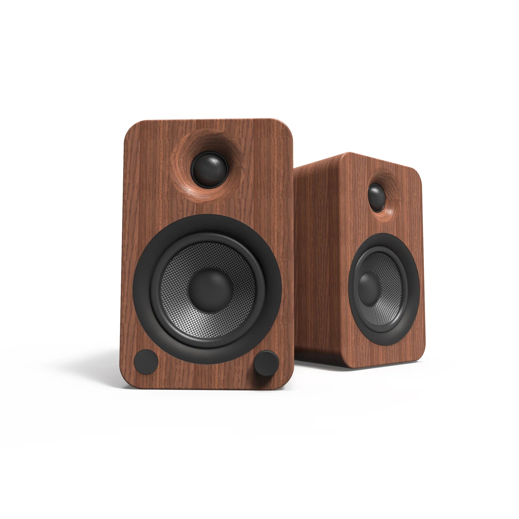 Powered Bookshelf Speakers with Bluetooth - Walnut