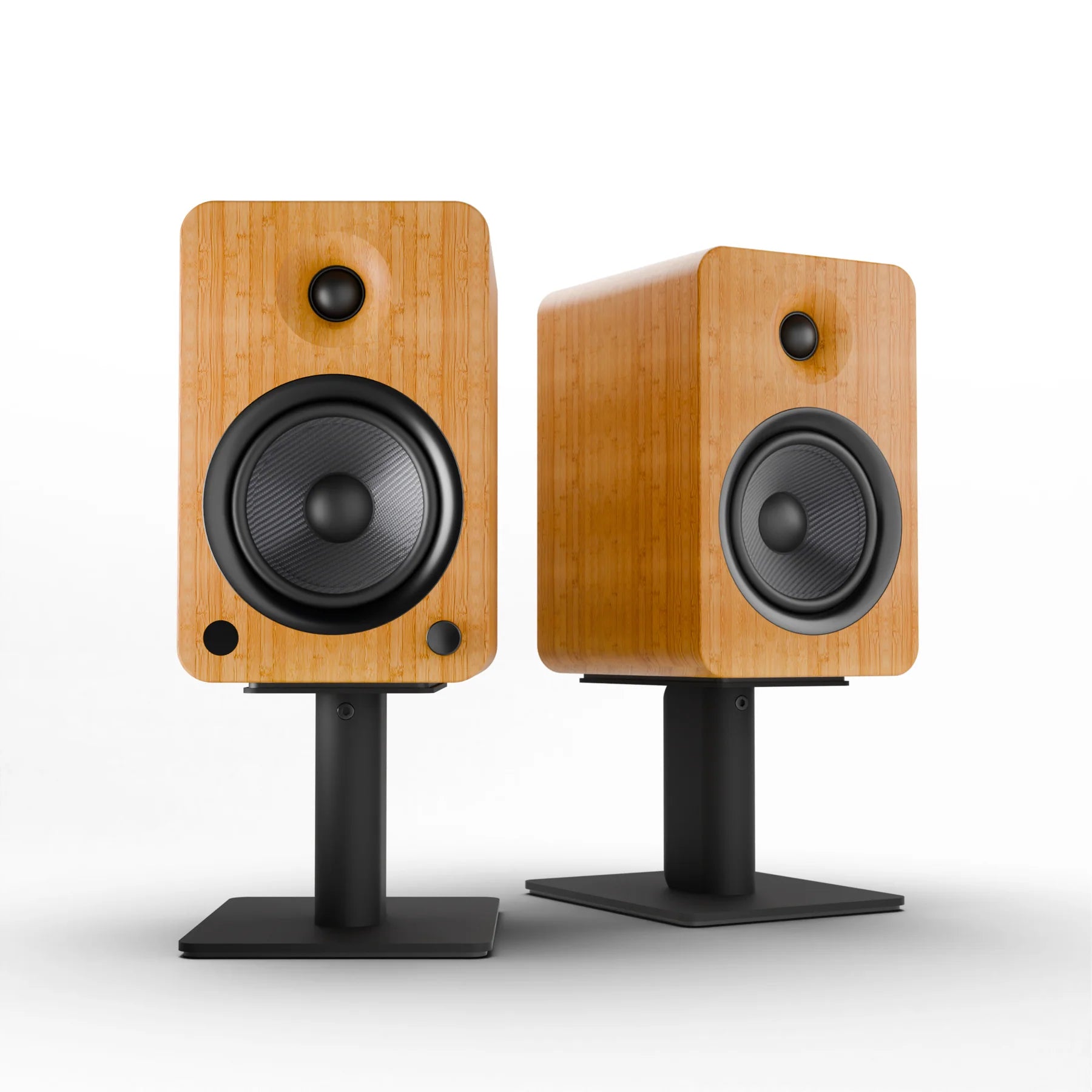 Powered Speakers Bluetooth with Stand Bamboo - 15.24cms