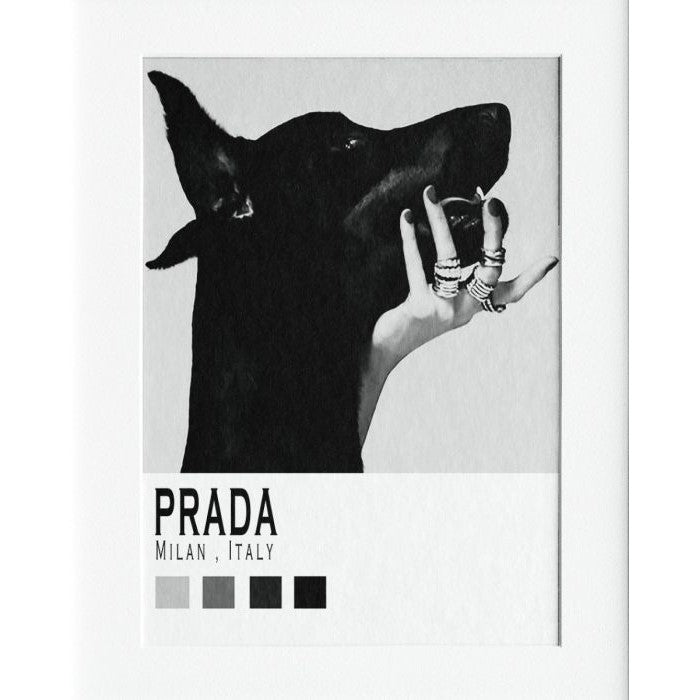 Prada Min Mounted Print Wall Decor - 40x50cms