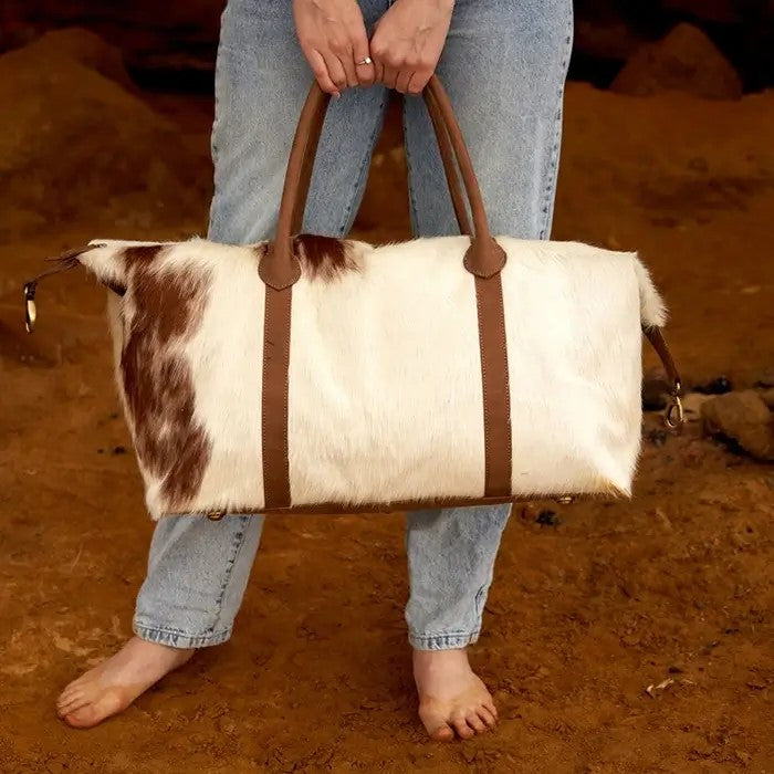 Prairie Cowhide Leather Travel Bag