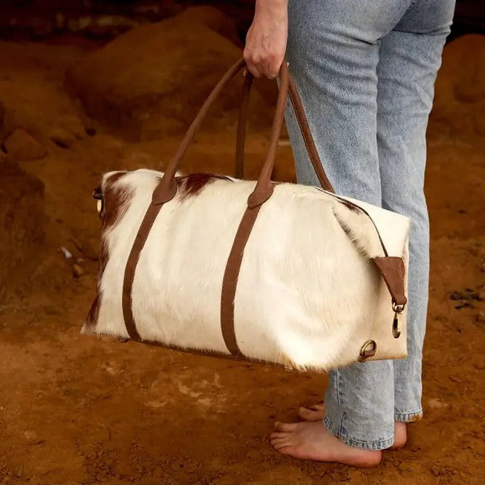 Prairie Cowhide Leather Travel Bag