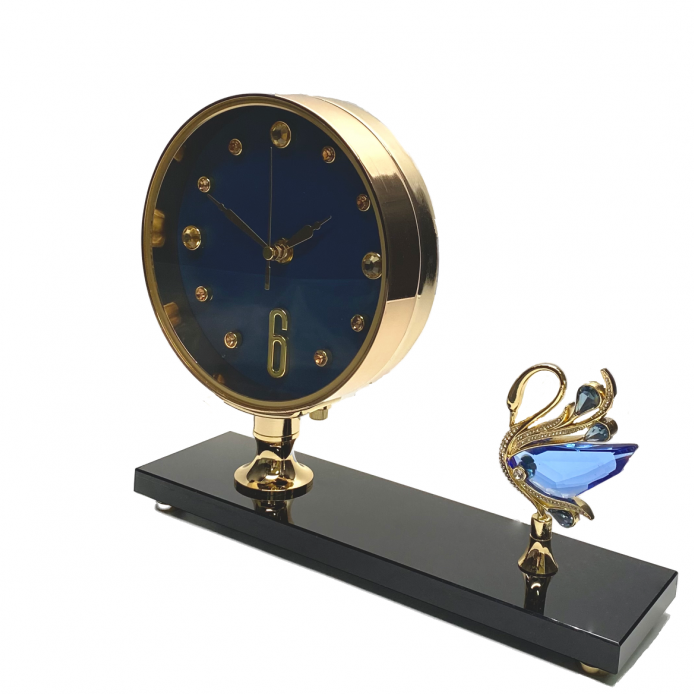 Premium Crystal Swan Table Clock - Available in 2 Colors