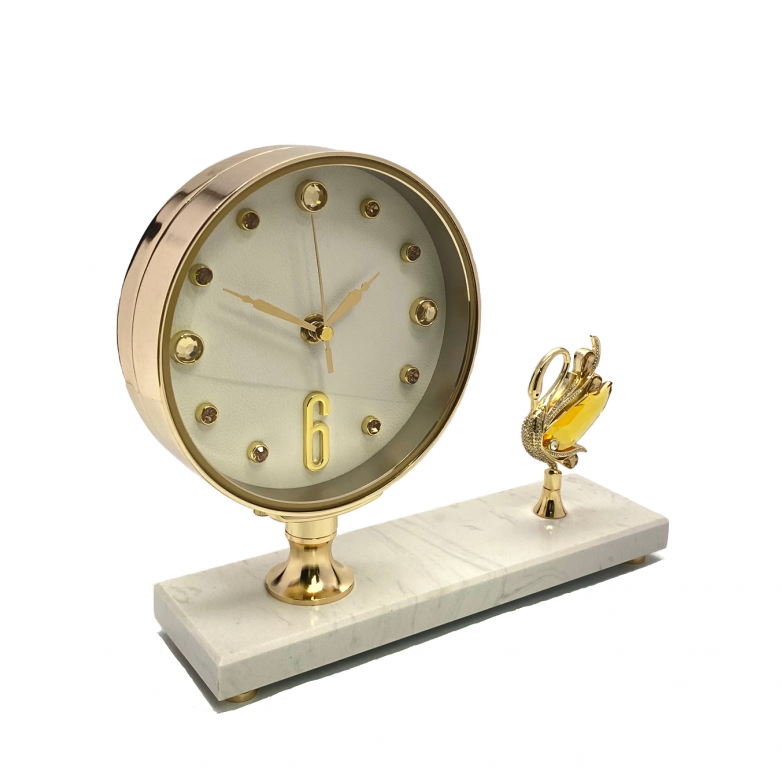 Premium Crystal Swan Table Clock - Available in 2 Colors