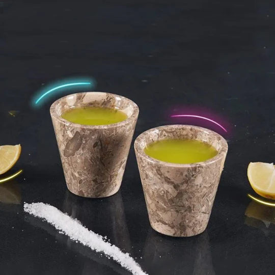 Premium Marble Tequila Shot Glasses - Grey