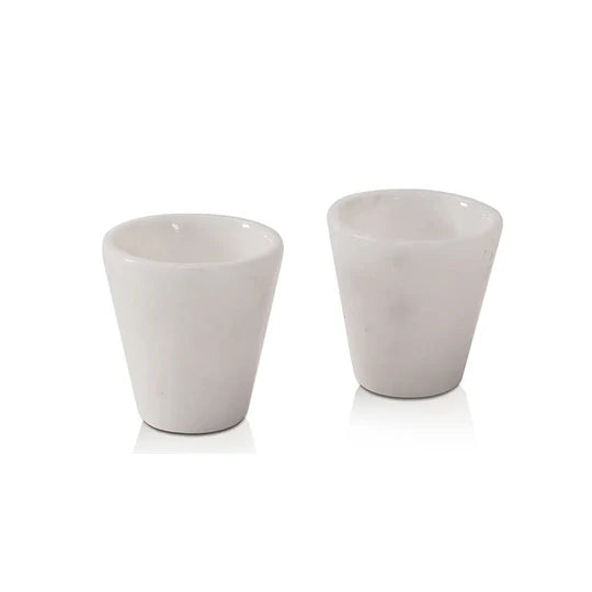 Premium Marble Tequila Shot Glasses - White