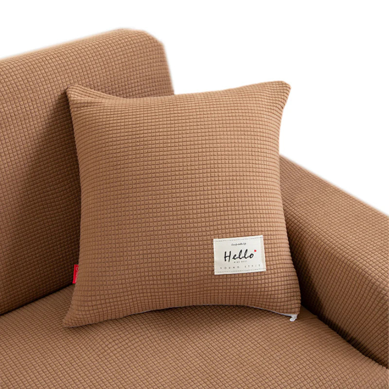 Premium Polyester Stretchable Cushion Pillowcase - Camel Brown -45 x 45cms