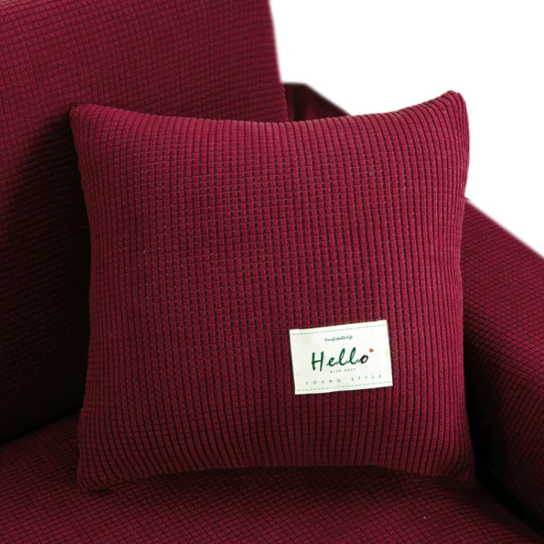 Premium Polyester Stretchable Cushion Pillowcase - Red Wine -45 x 45cms