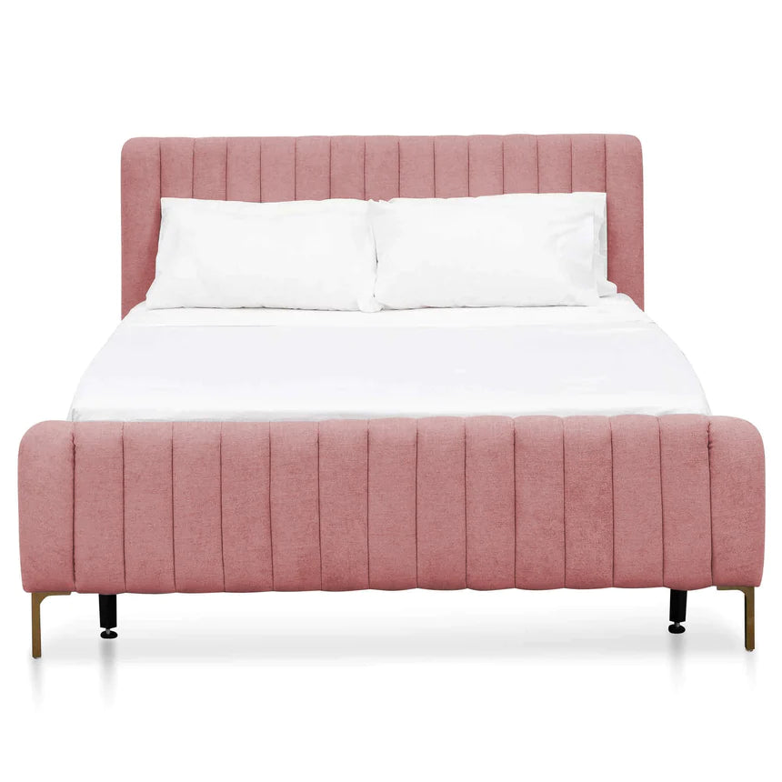 Pretty Velvet Bed Frame - Blush Peach (King)