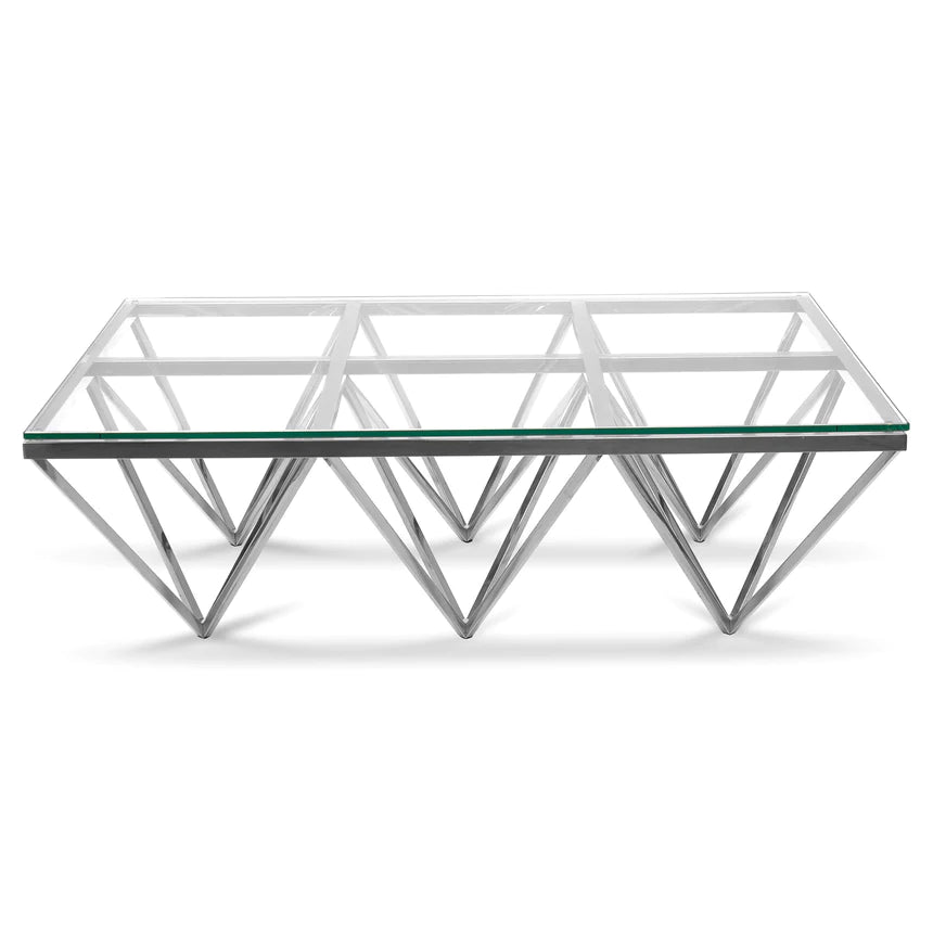 Prism Geometric Coffee Table 120cms - Silver