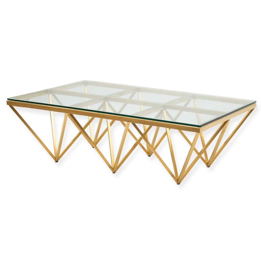 Prism Geometric Coffee Table 120cms - Gold