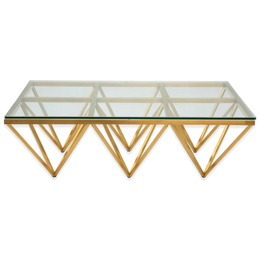 Prism Geometric Coffee Table 120cms - Gold