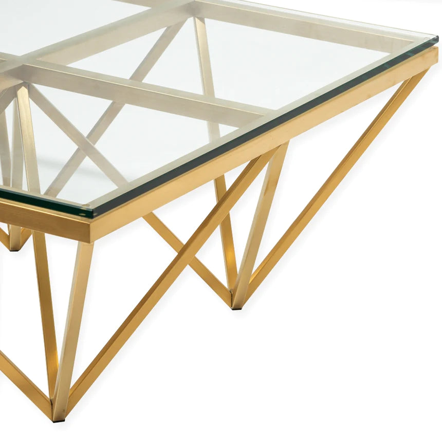 Prism Geometric Coffee Table 120cms - Gold